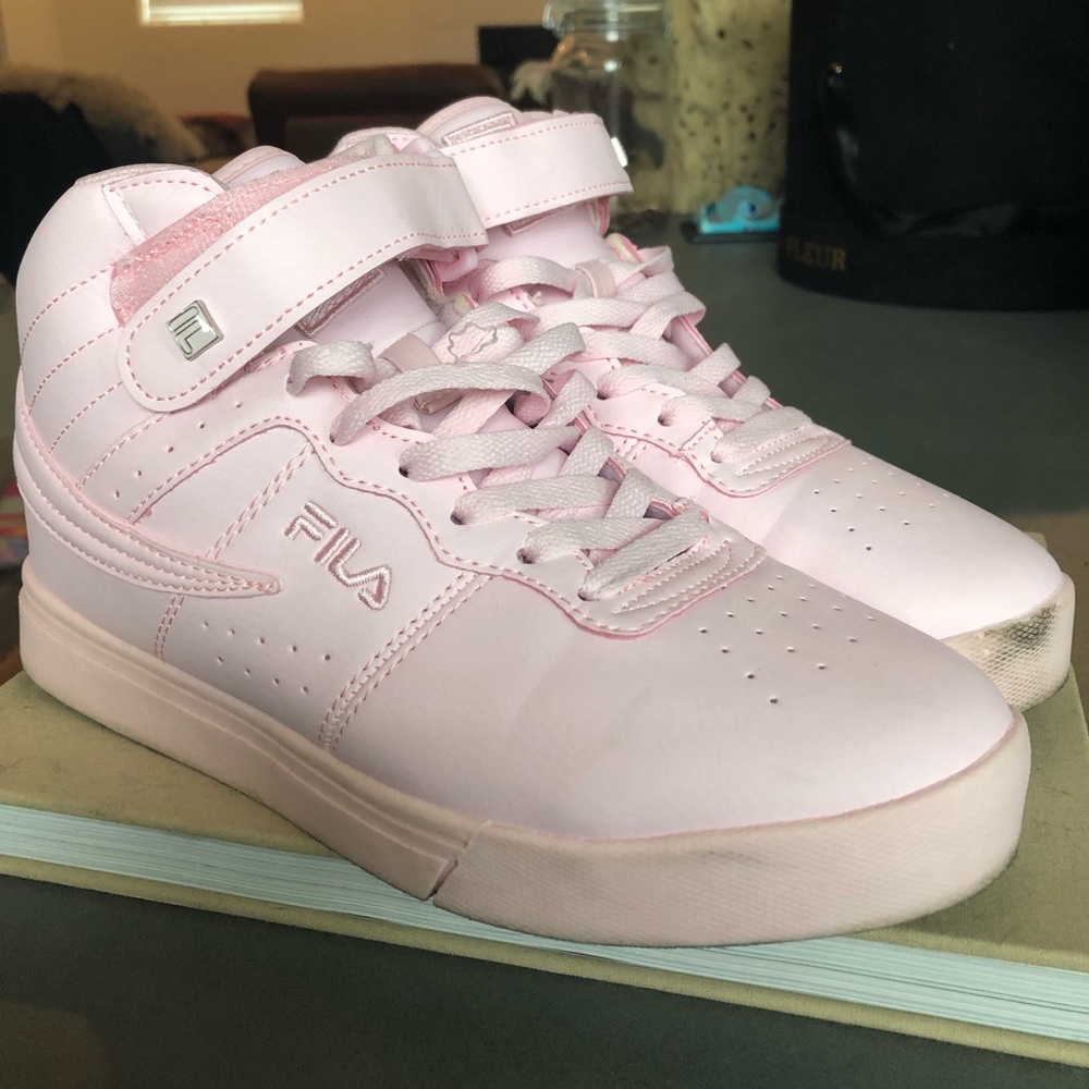 Fila Bubblegum Pink High-Top Sneakers